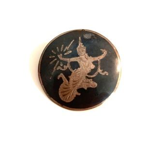 Sian silver deity and blue brooch